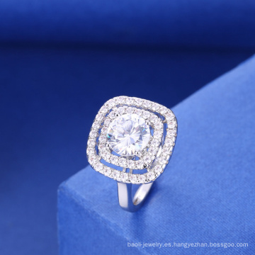último anillo de bodas cuadrado de la forma del anillo del diseño para la muchacha